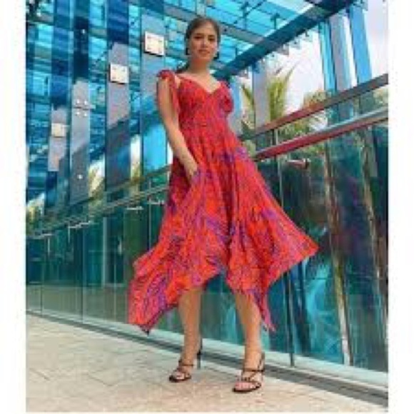 Alexis X Target Tropical Leaf Tie Strap Dress S - Picture 4 of 8